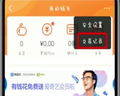 爱奇艺中查看交易记录的操作方法截图