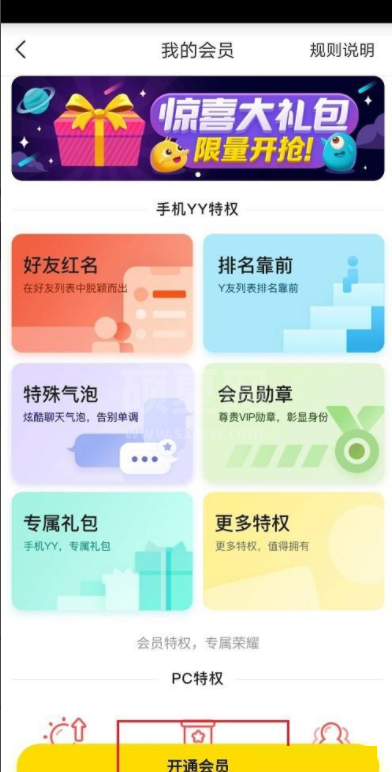 YY怎么开通会员？YY开通会员教程截图