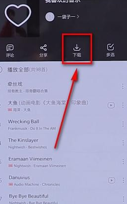 在网易云音乐里进行批量下载的详细操作截图