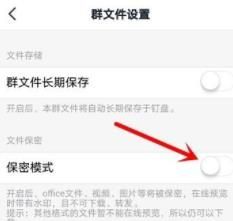 钉钉群文件保密模式设置方法截图
