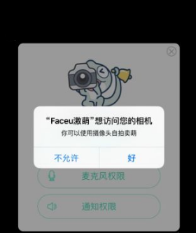 faceu激萌开通相机权限的简单操作截图