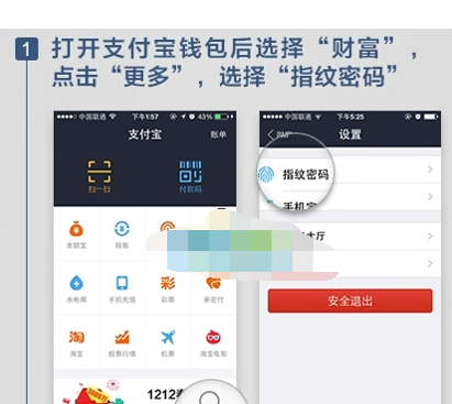 支付宝APP设置指纹密码的图文操作截图