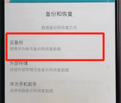 荣耀9x中进行备份的操作教程截图