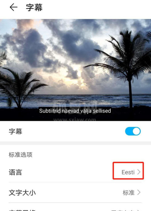 华为mate40怎么设置字幕语言为Eesti 华为mate40中设置字幕语言为Eesti的方法截图