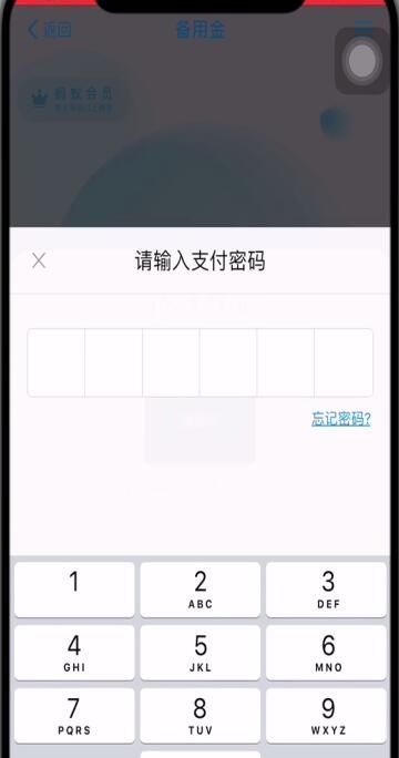 支付宝查看备用金的位置操作截图