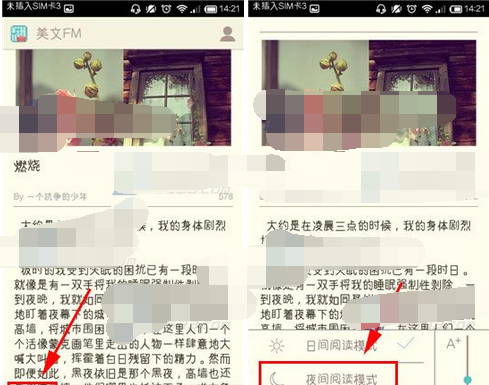 美文FM设置夜间阅读模式的简单操作截图
