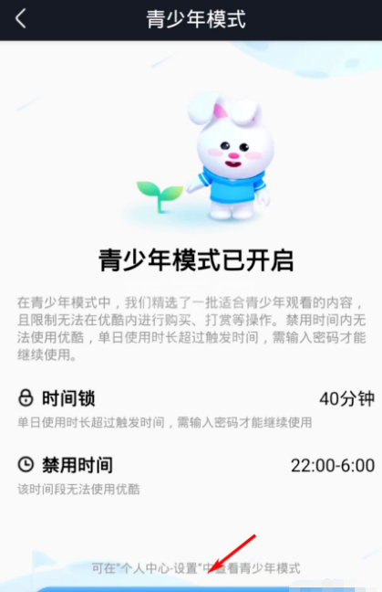 优酷app怎么关闭青少年模式 优酷视频退出青少年保护模式方法截图