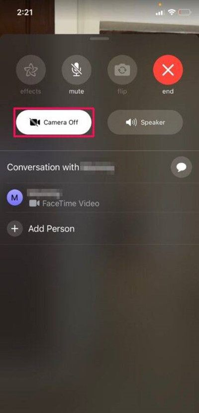 facetime如何关闭自己的摄像头?cetime关闭自己的摄像头步骤截图