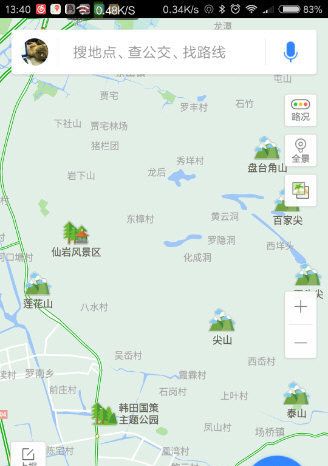 在百度地图里打开旅游地图的基础操作截图