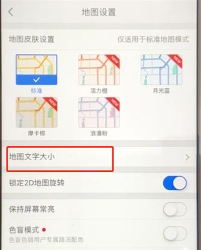 高德地图设置地图文字大小的操作步骤截图