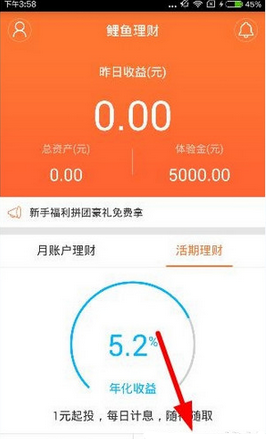 鲤鱼理财APP转入投资的详细操作截图