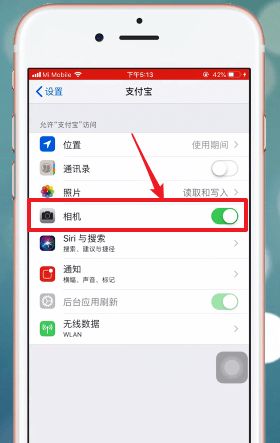 支付宝设置摄像头权限的图文操作截图