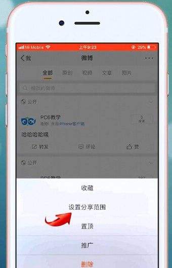 微博APP设置不让别人看到的操作流程截图