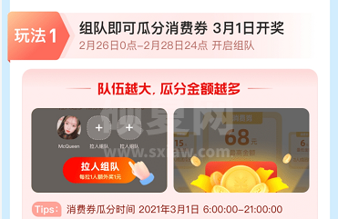 支付宝组队瓜分消费券活动怎么参加 支付宝3月消费券天天领活动玩法介绍截图