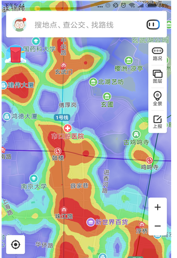 在百度地图里使用热力图的详细操作截图