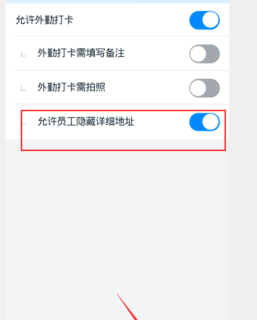 钉钉设置允许员工隐藏详细地址的简单步骤方法截图