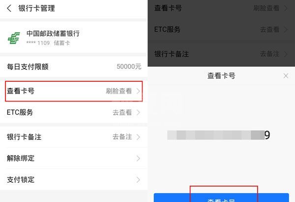支付宝怎么看银行卡全部卡号？支付宝查看银行卡全部卡号方法截图