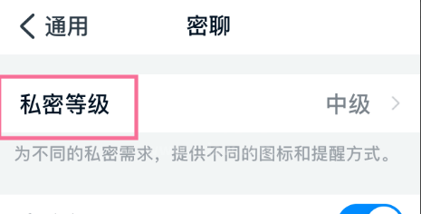 钉钉私密聊天怎样更改 钉钉密聊私密等级改为中级方法截图