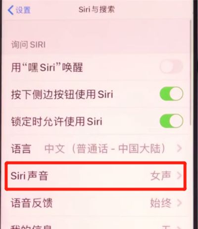 iphone11中设置siri性别的详细方法截图