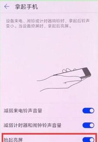 华为mate20中设置抬起亮屏的具体操作截图