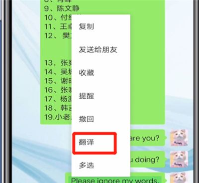 微信打开翻译功能的教程步骤截图