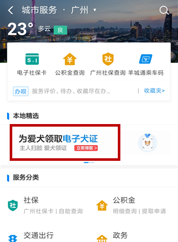 使用支付宝刷脸领取狗证的详细操作截图