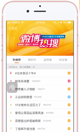 在微博里查看热搜榜的详细操作截图