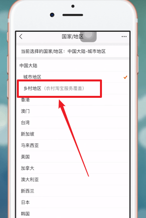 在手机淘宝APP中设置家乡版的详细讲解截图