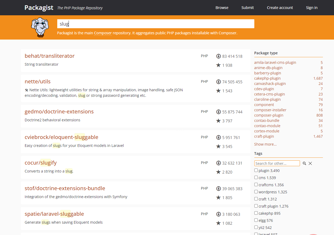 Packagist Search