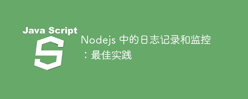 nodejs 中的日志记录和监控：最佳实践