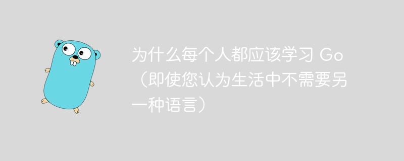 为什么每个人都应该学习 go（即使您认为生活中不需要另一种语言）