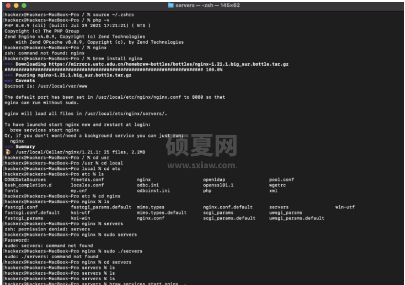 mac怎么用brew安装nginx服务器