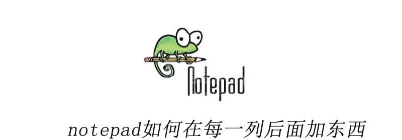 notepad++如何在每一列后面加东西