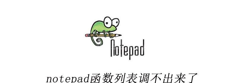 notepad函数列表调不出来了