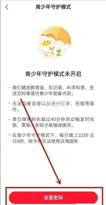 点淘怎么设置未成年模式?点淘设置未成年模式教程截图