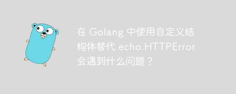 在 golang 中使用自定义结构体替代 echo.httperror 会遇到什么问题？