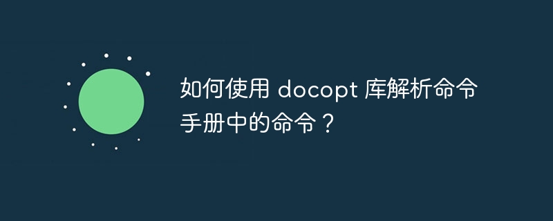 如何使用 docopt 库解析命令手册中的命令？