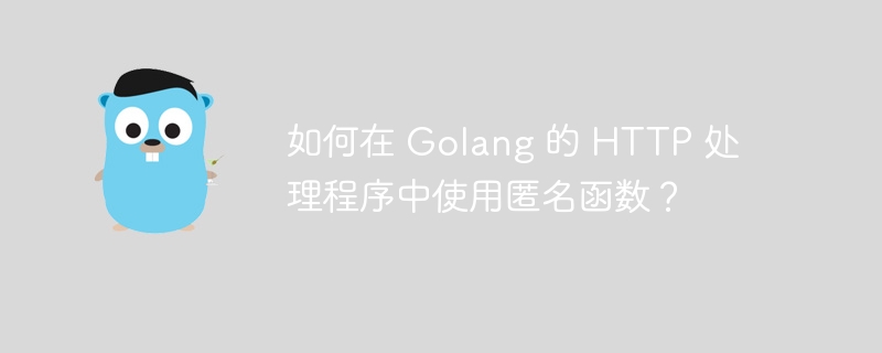 如何在 Golang 的 HTTP 处理程序中使用匿名函数？