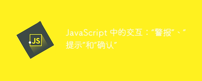 javascript 中的交互：“警报”、“提示”和“确认”