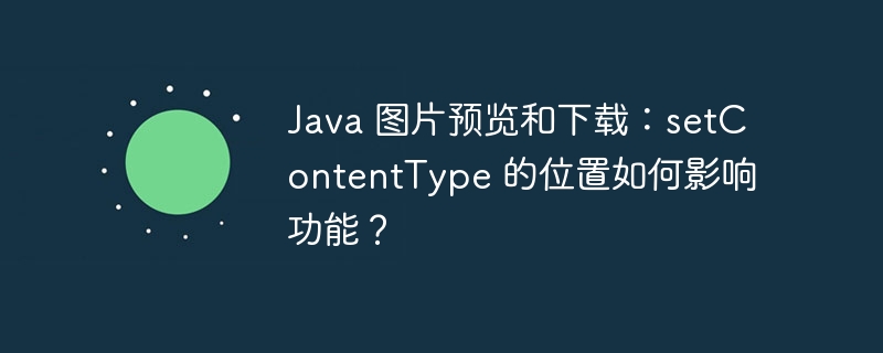 java 图片预览和下载：setcontenttype 的位置如何影响功能？