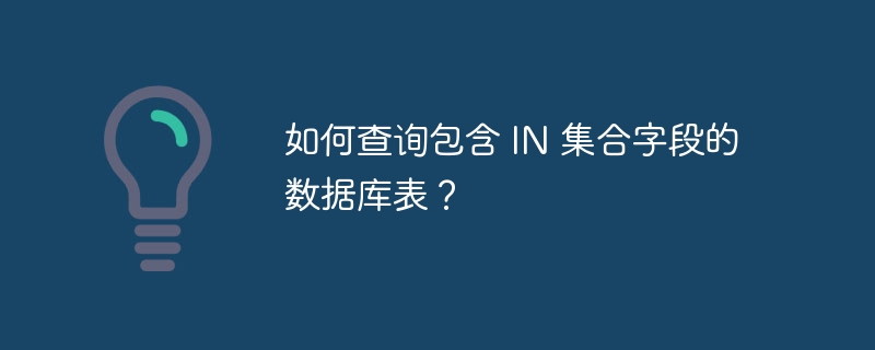 如何查询包含 in 集合字段的数据库表？