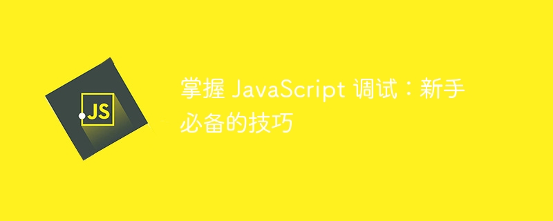 掌握 javascript 调试：新手必备的技巧