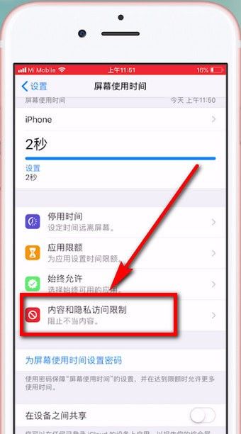 ios12查找访问限制的基础操作截图