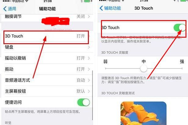 苹果手机将3D Touch关掉的操作流程截图