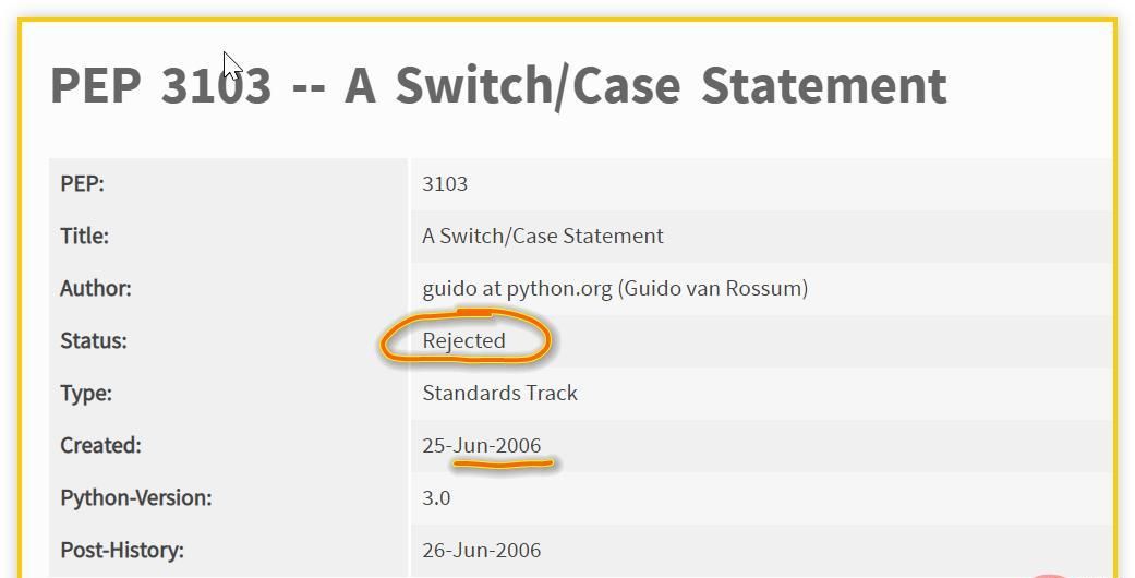 Python 为什么不支持 switch 语句？