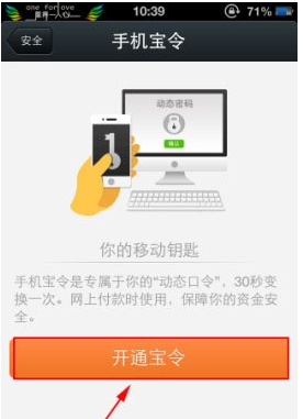 教你轻松开通支付宝手机宝令的具体步骤截图
