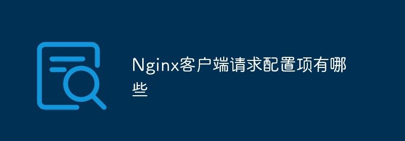 Nginx客户端请求配置项有哪些