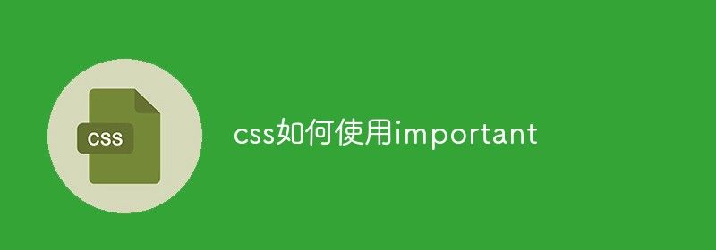 css如何使用important