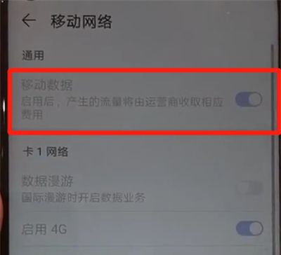 华为nova4中打开流量的操作教程截图