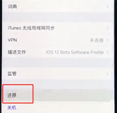 ios12中快速重置手机的简单方法截图